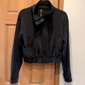 Black Athleta crop zip up